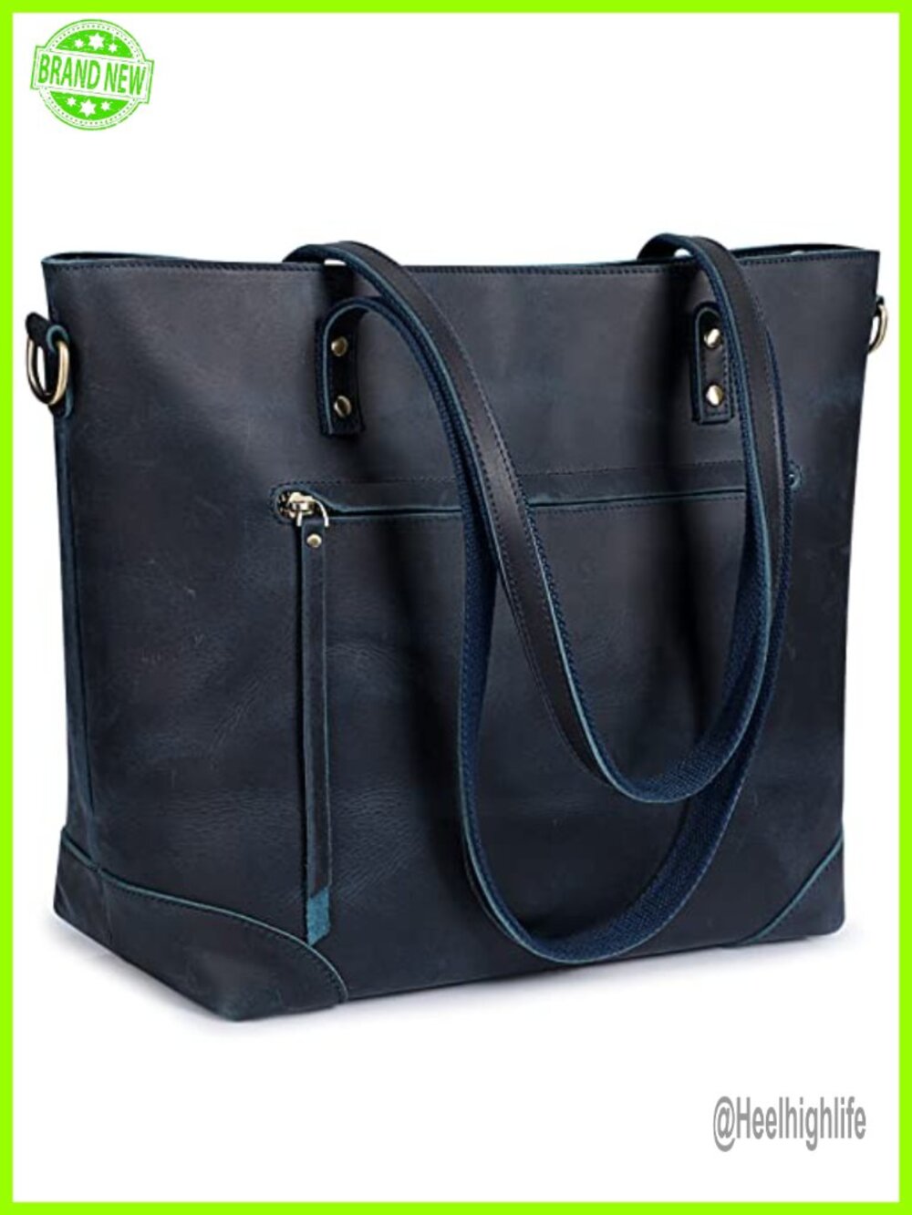 Top Grain Leather Shoulder Bag Large Tote Work Crossbody Satchel